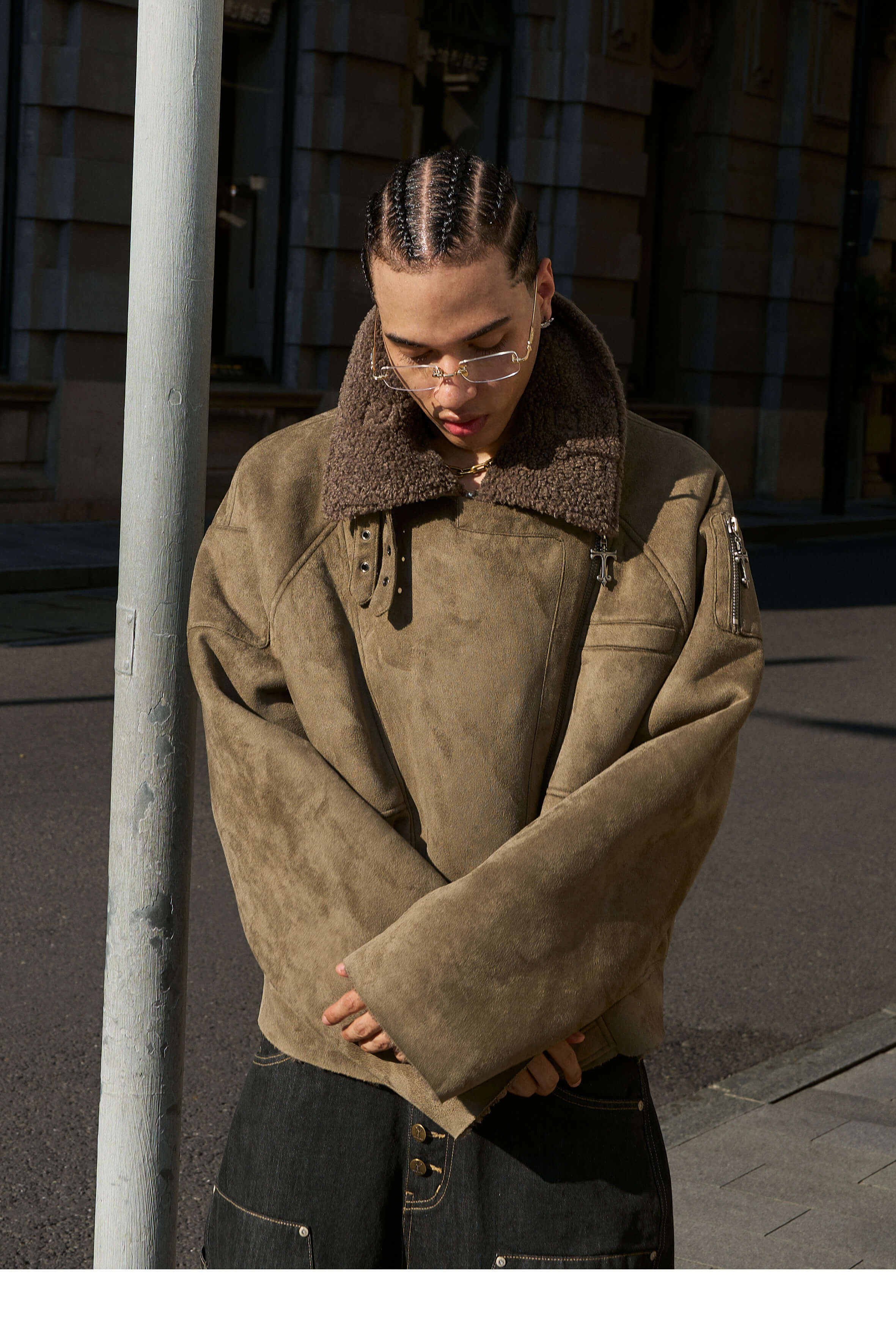 STEEPC Suede Shearling Jacket