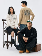 MEDM Angel Print Waffle Long Sleeve Tee