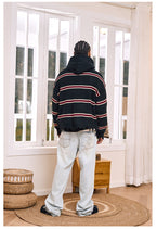 Remedy Striped Distressed Knit Sweater