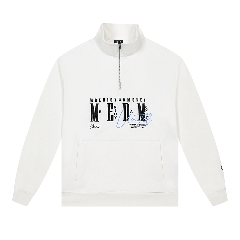 MEDM Half-Zip Logo Embroidered Sweatshirt
