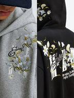 MEDM Rose Embroidered Zip Up Hoodie