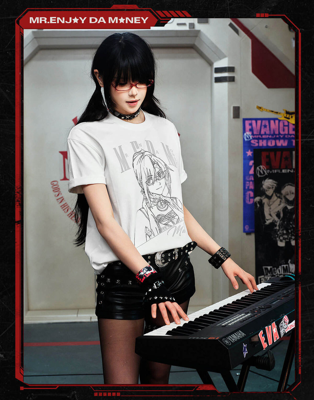 MEDM x EVA NEVER END Character Sketch Graphic Tee