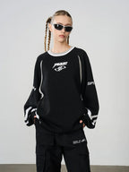 Harsh and Cruel Contrast Racing Knitted Sweater