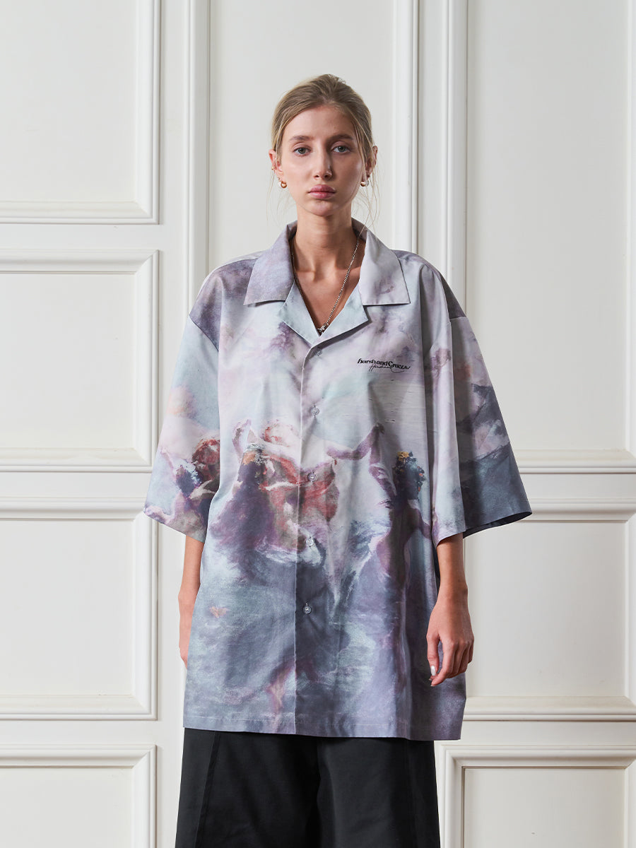 Harsh and Cruel Dancing Circle Full Print Cuban Shirt