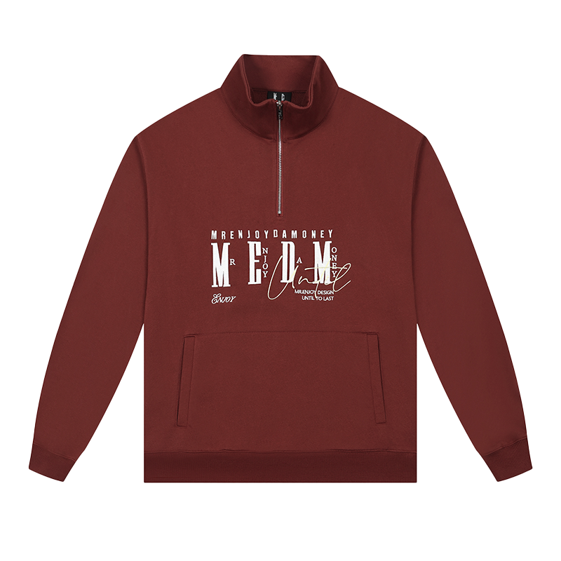 MEDM Half-Zip Logo Embroidered Sweatshirt