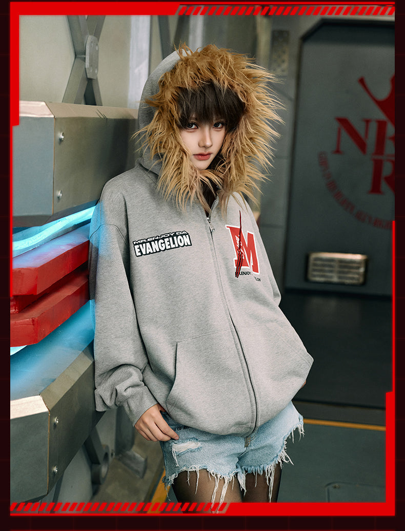 MEDM x EVA Lilith Removable Fur Zip-Up Hoodie