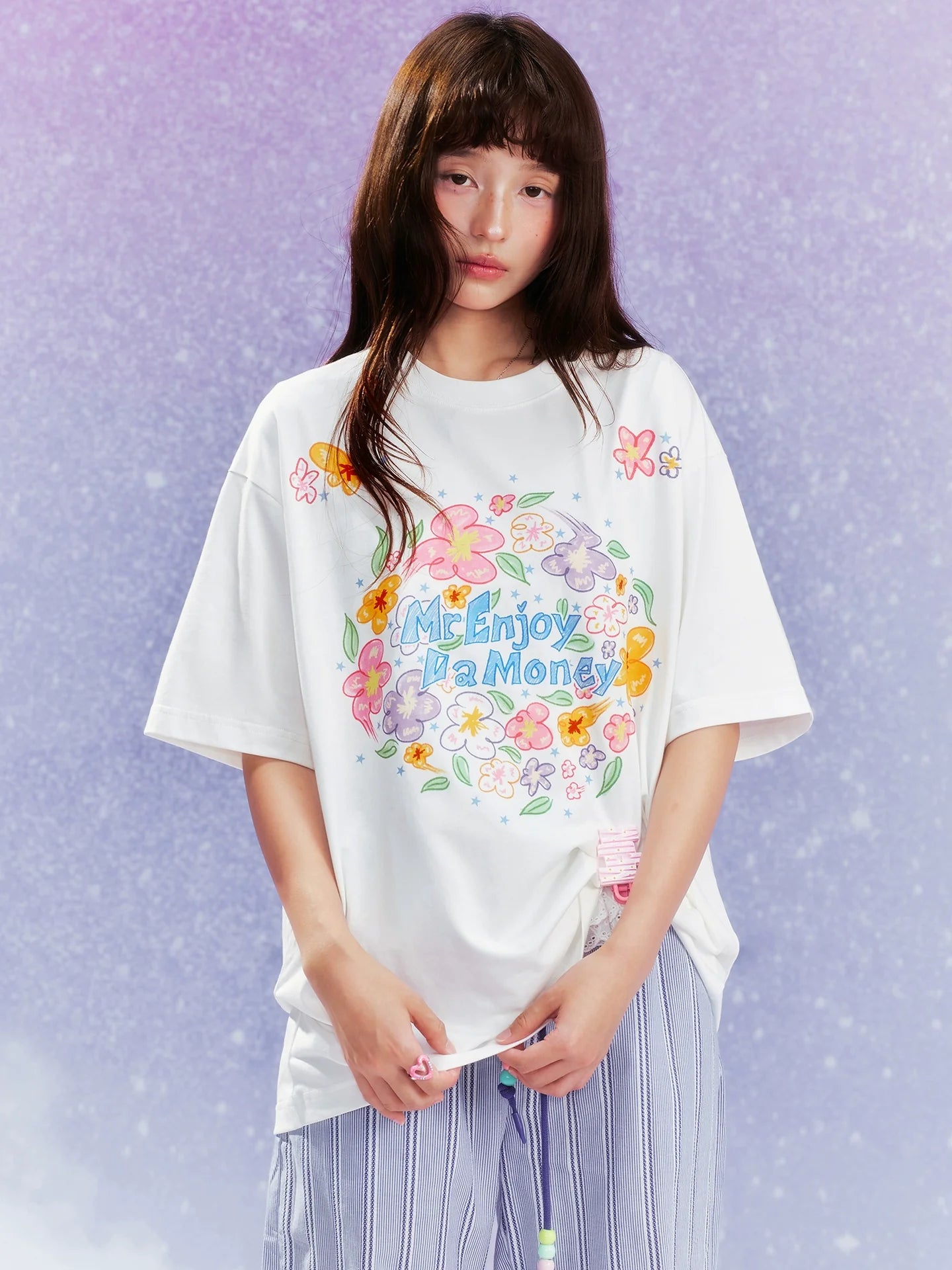 MEDM Graffiti Flower Print Tee
