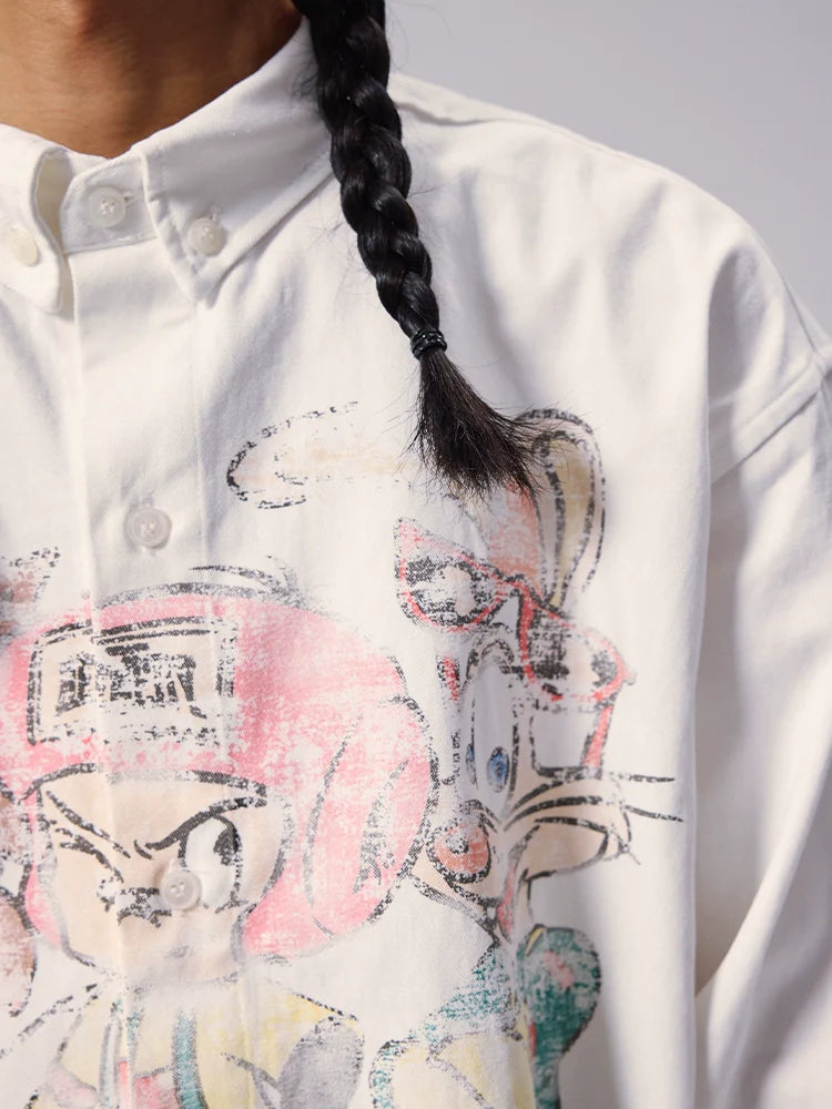 Remedy Cartoon Print Long Sleeve Shirt