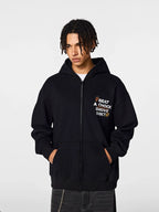 Achock Floral Patch Embroidered Zip Up Hoodie