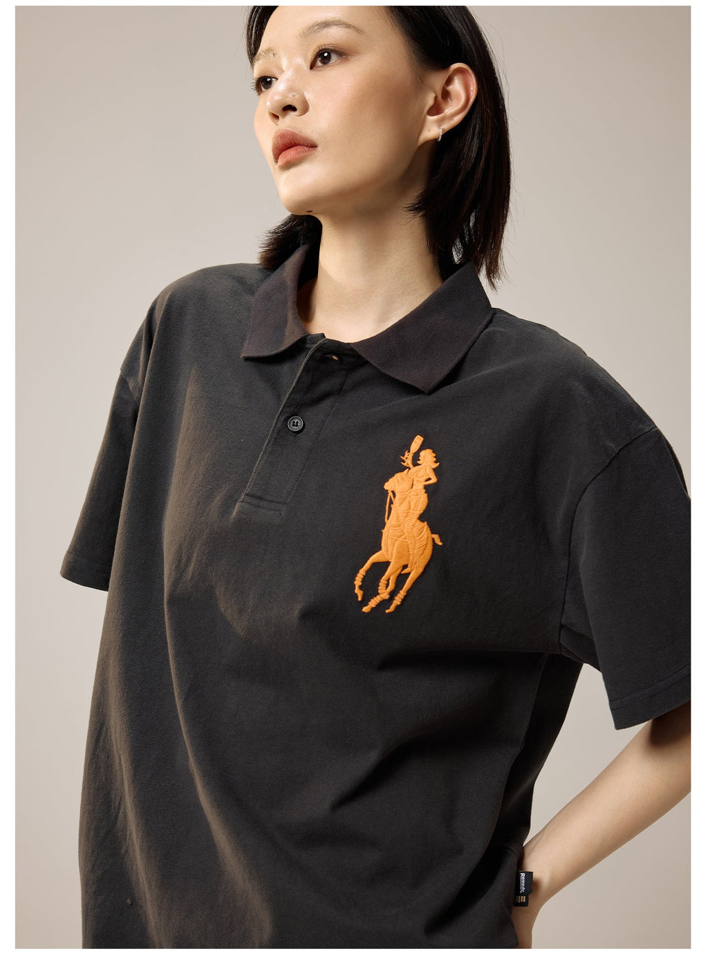 Remedy Cocktail Glass Girl Embroidery Polo Shirt