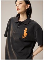 Remedy Cocktail Glass Girl Embroidery Polo Shirt
