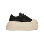 1807 INF-008 Gothic Lace Up Quilted PU Leather Chunky Sneakers
