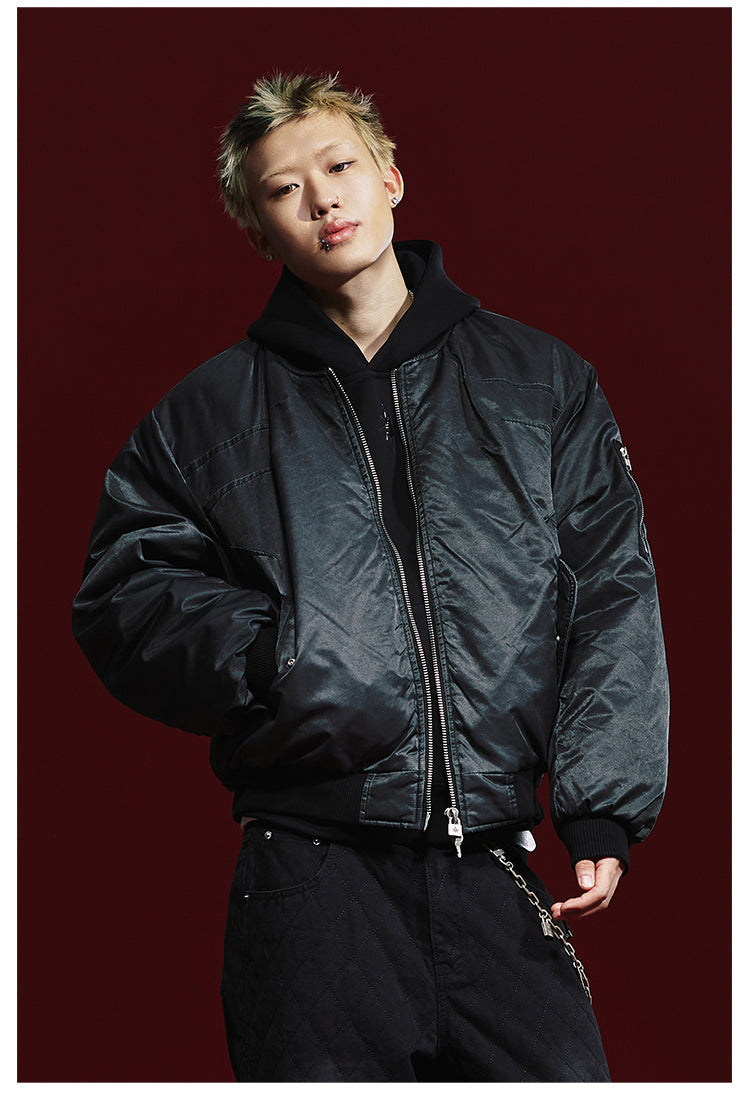 Remedy Pleated Back Design MA-1 Bomber Jacket