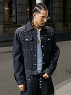 STEEPC Fireworks Rhinestone Denim Jacket