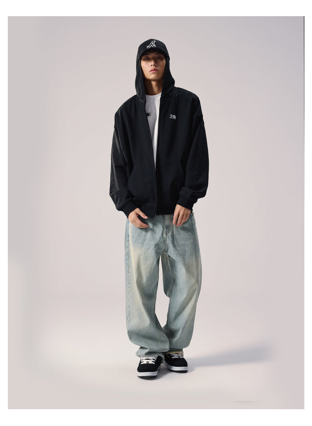 Remedy Baseball Cap Hood Zip Up Hoodie