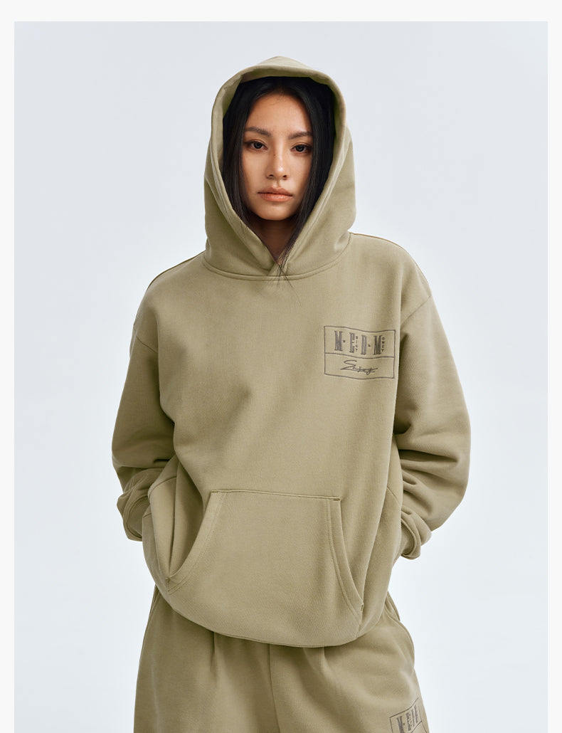 MEDM Embroidered Lettered Logo Hoodie & Sweatpants