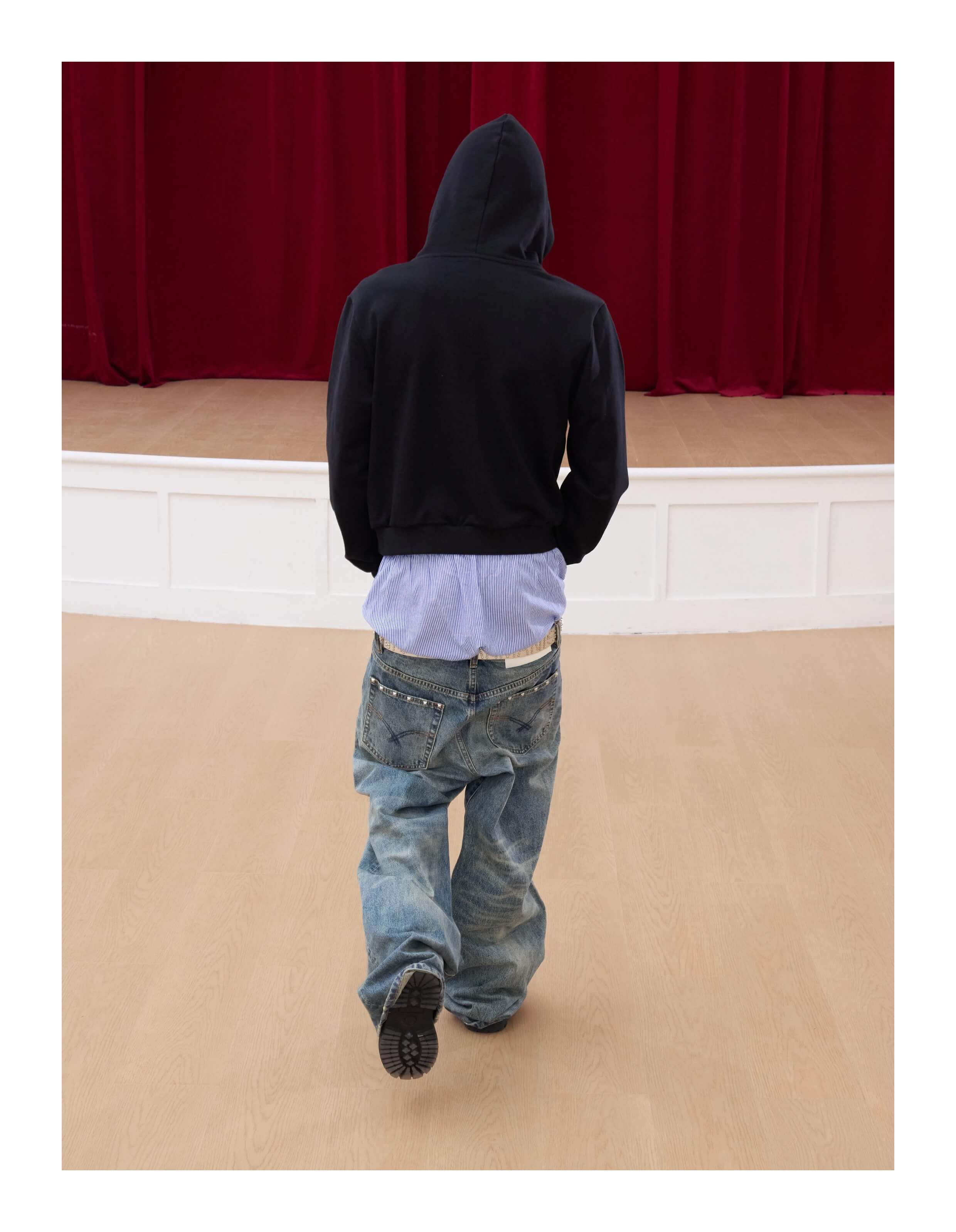 KARMANISTIC Rhinestone Embellished Slogan Print Hoodie