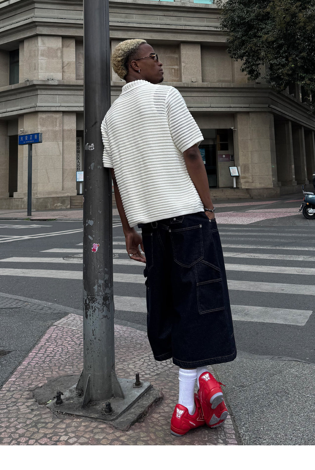 STEEPC Jacquard Short Sleeve Knit Shirt