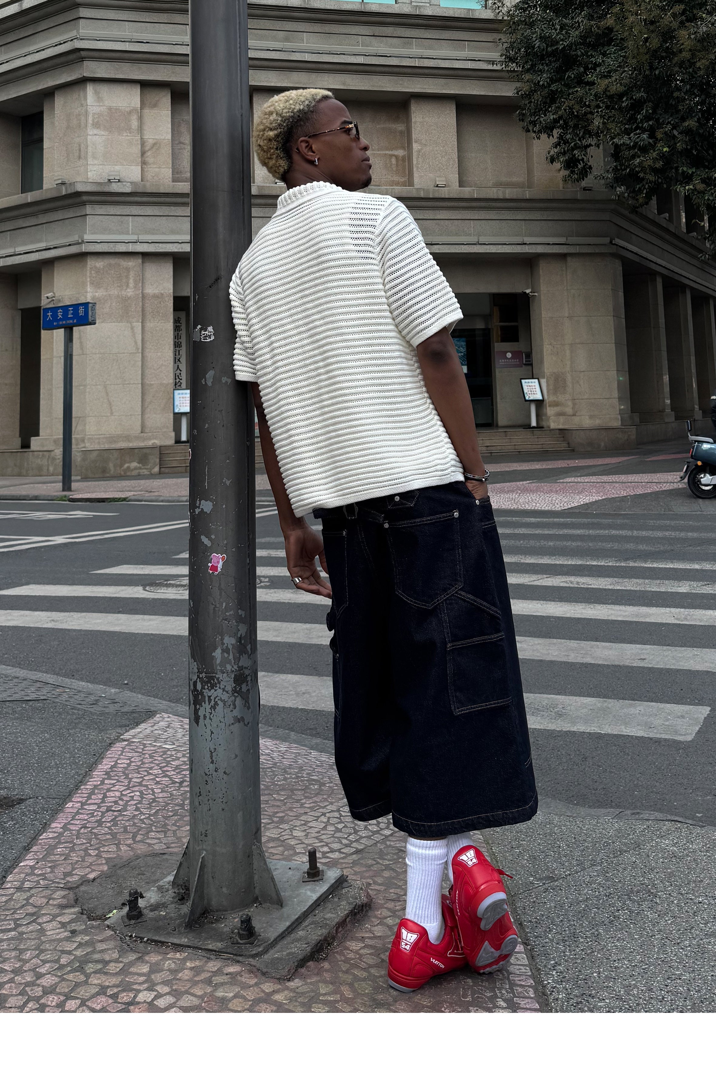 STEEPC Jacquard Short Sleeve Knit Shirt