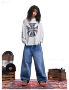 F3F Select Vintage Cross Print Waffle Long Sleeve Tee