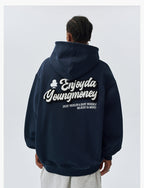 MEDM Towel Applique Embroidery Zip-Up Hoodie