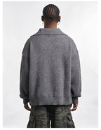 F3F Select Wide Lapel Gray Button Knit Cardigan