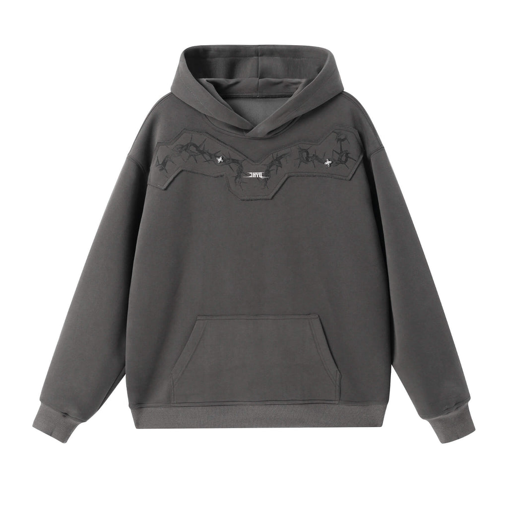 JHYQ Thorn Print 3D Patch Hoodie