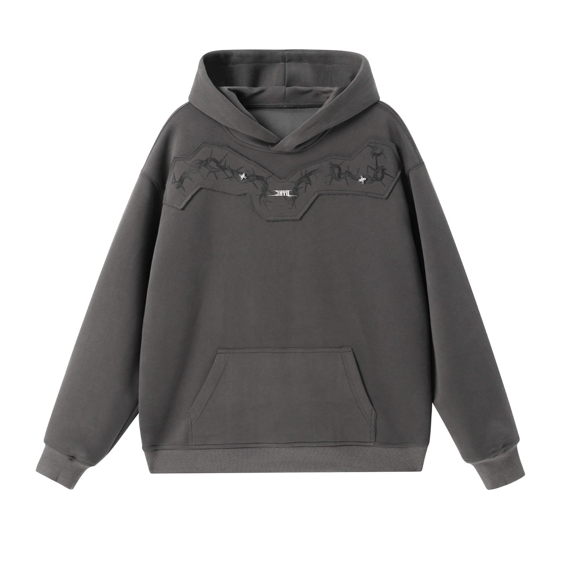 JHYQ Thorn Print 3D Patch Hoodie