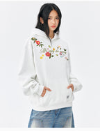 MEDM Colorful Floral Embroidered Hoodie
