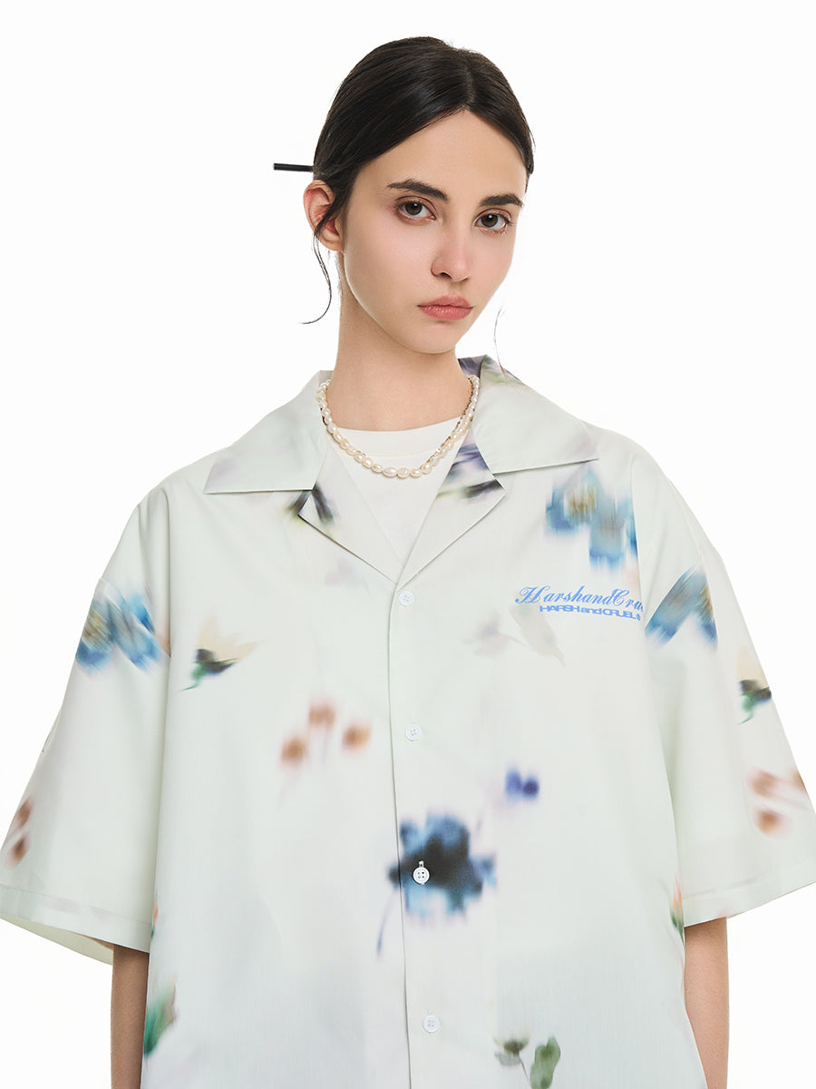 Harsh and Cruel Floral Oil Painting Cuban Shirt
