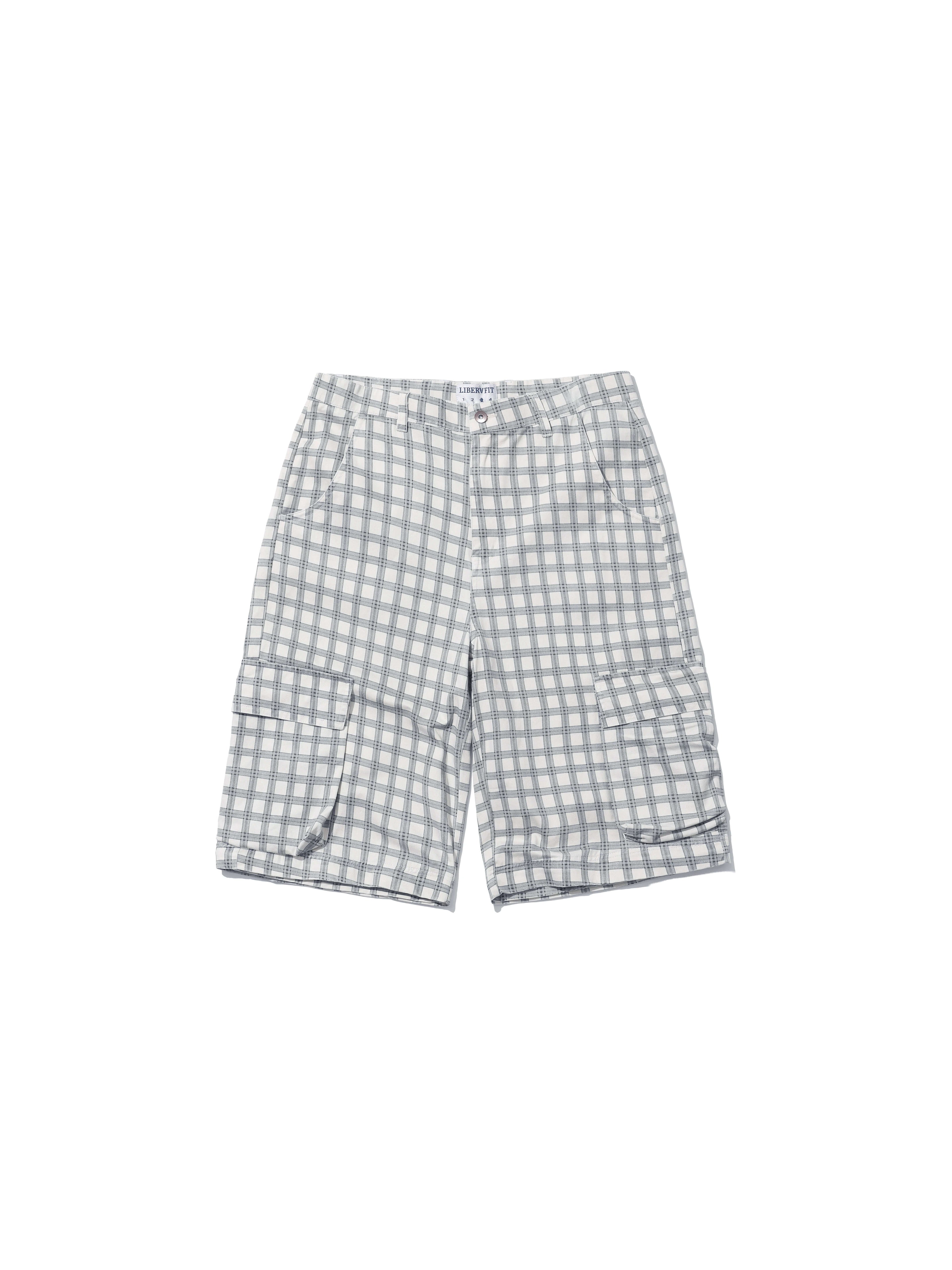 LIBERAFIT Checkered 3D Patch Pocket Zip Off Cargo Pants