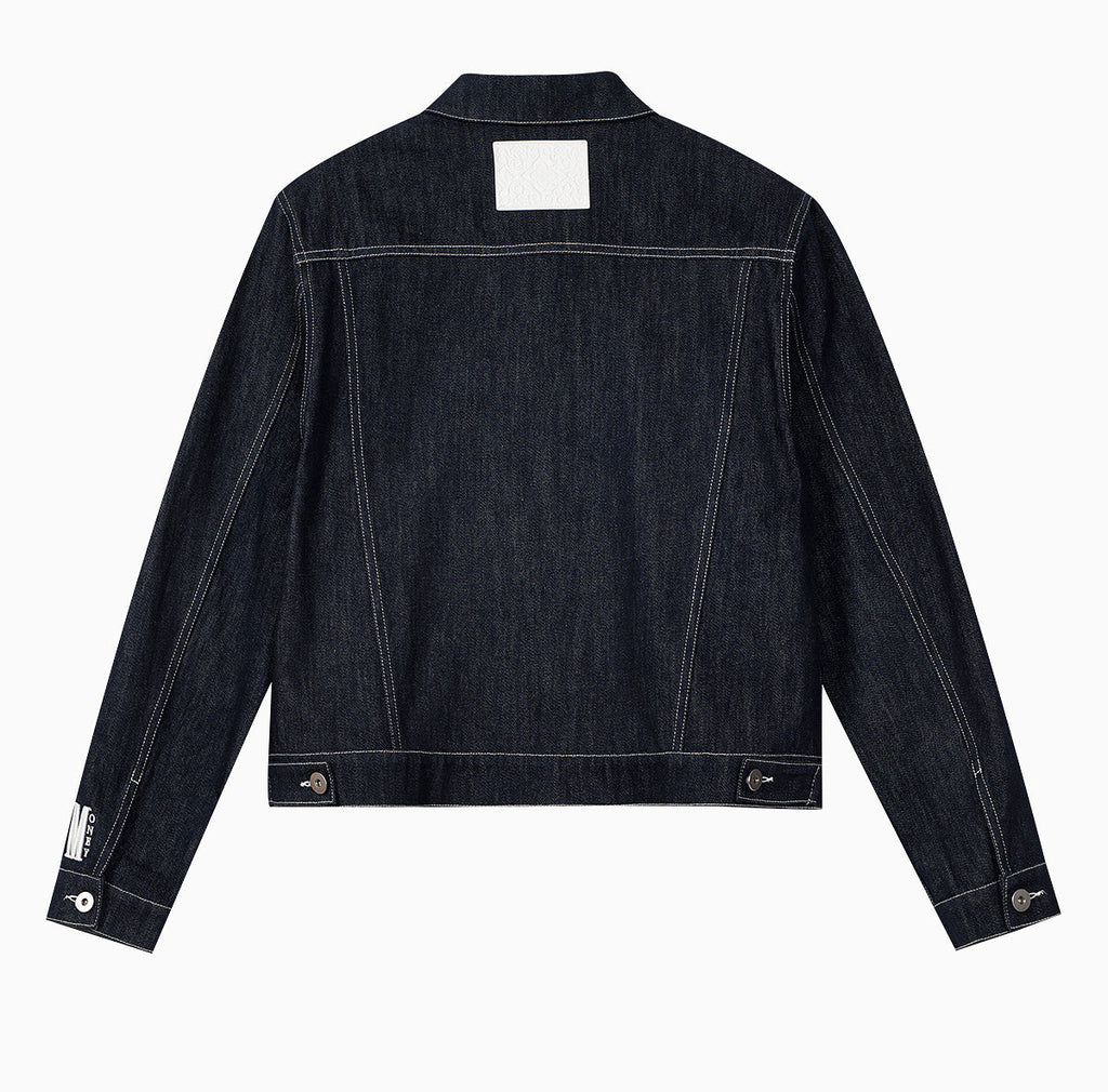 MEDM Embroidered Raw Denim Jacket