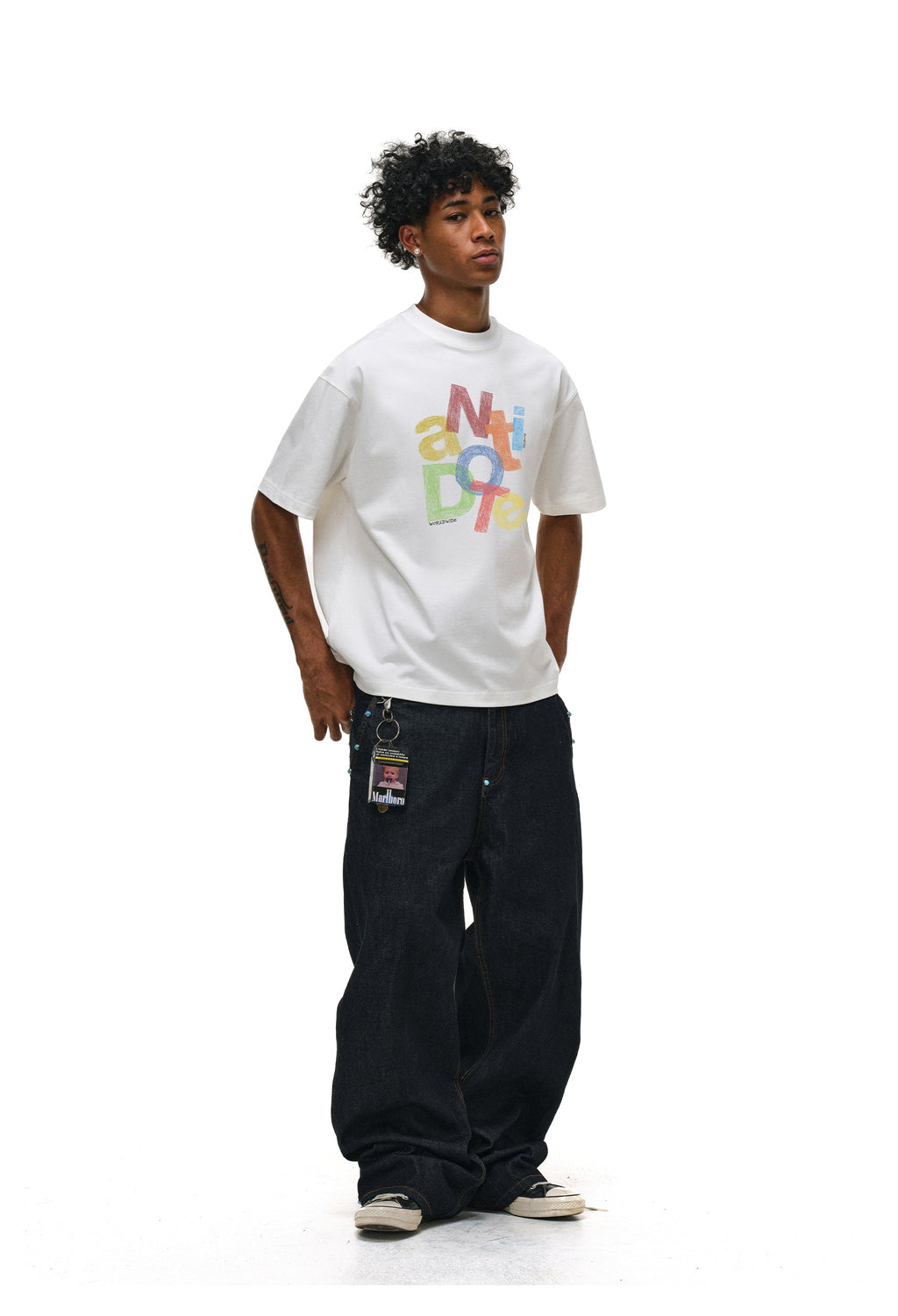 ANTIDOTE Colorful Crayon Print Tee