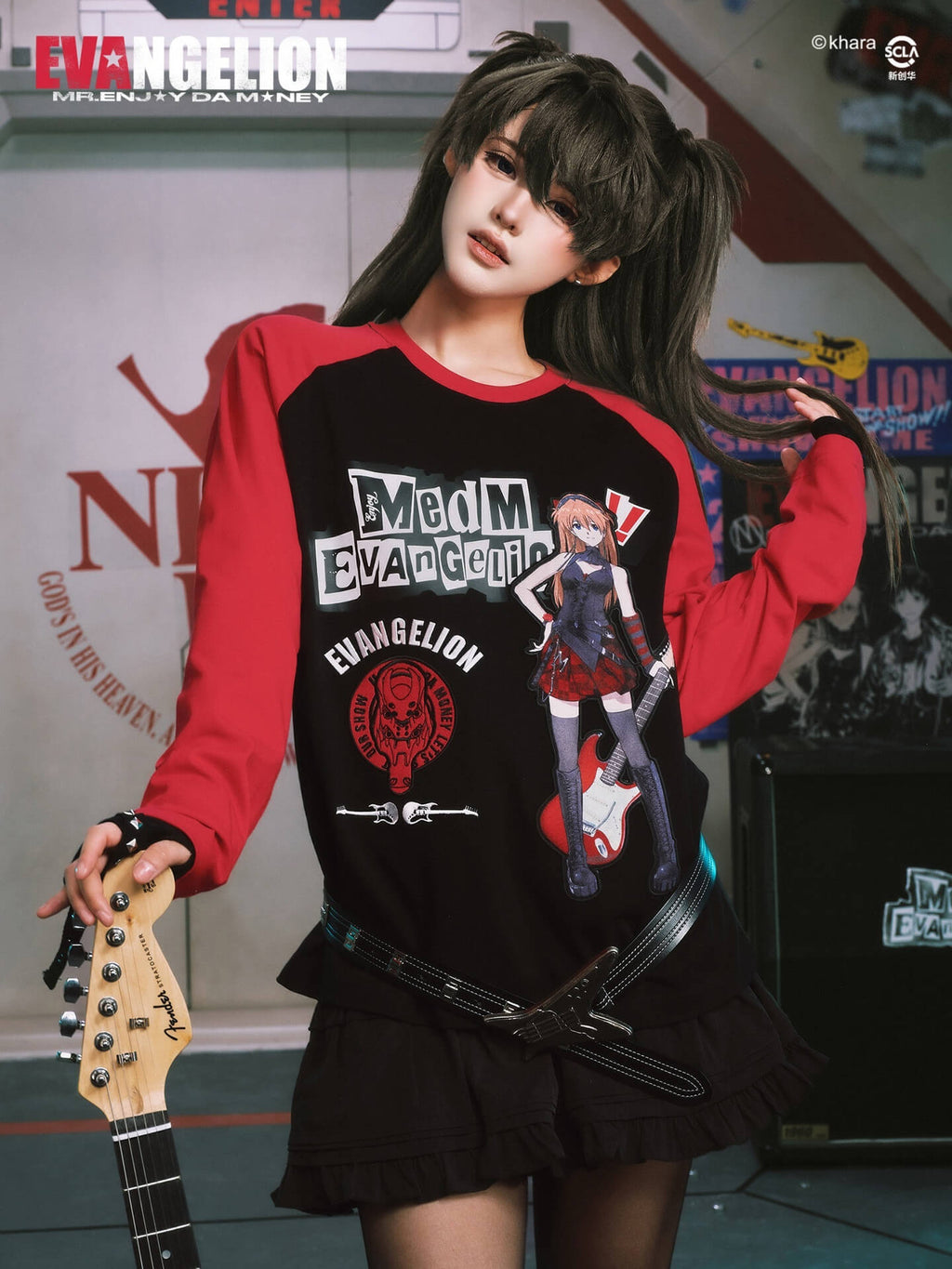 MEDM x EVA NEVER END Character Print Raglan Long Sleeve Tee