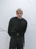 UNDERWATER Ribbon Tape Distressed Knit Sweater