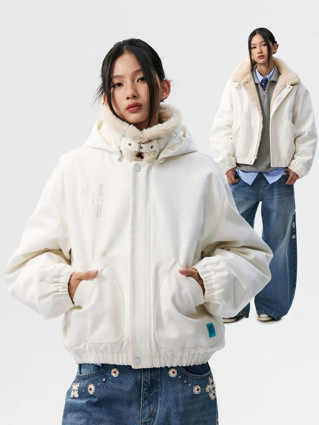 MEDM Sherpa Fleece Quilted Work Jacket
