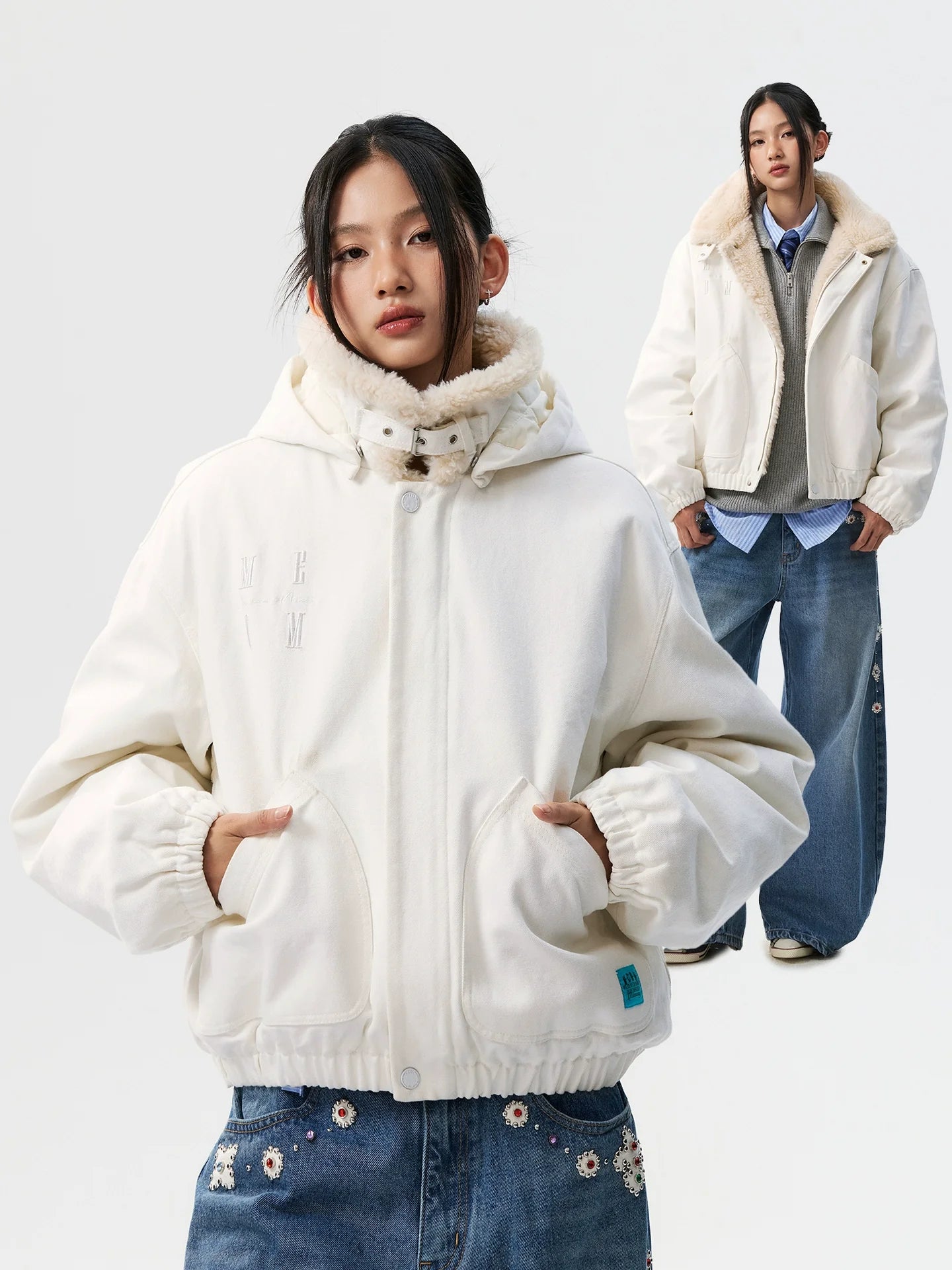 MEDM Sherpa Fleece Quilted Work Jacket