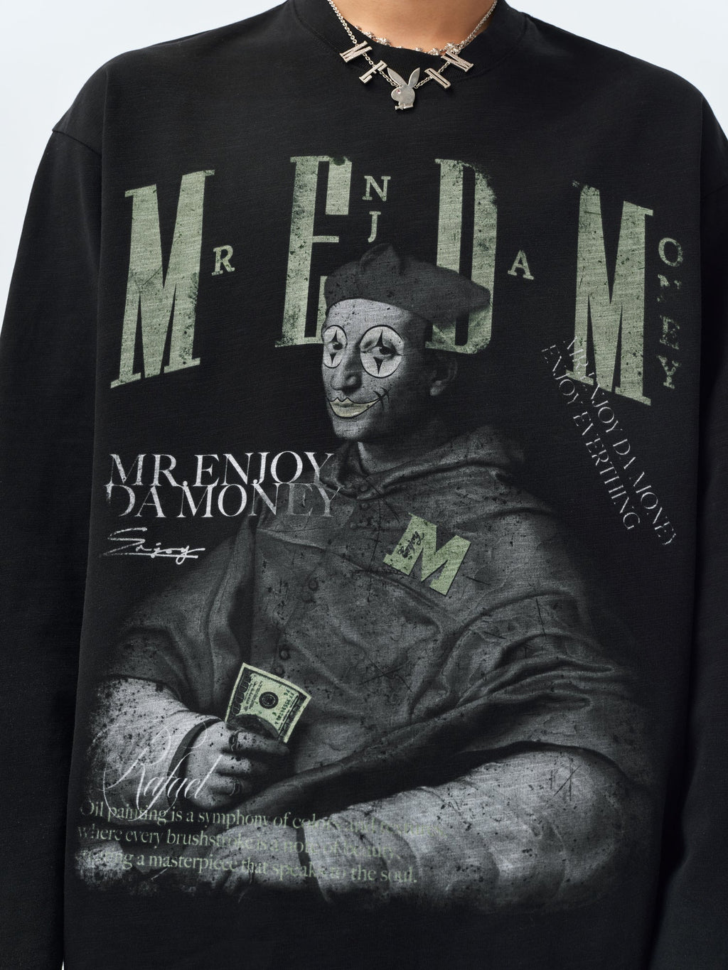 MEDM Clown Oil Painting Long Sleeve Tee