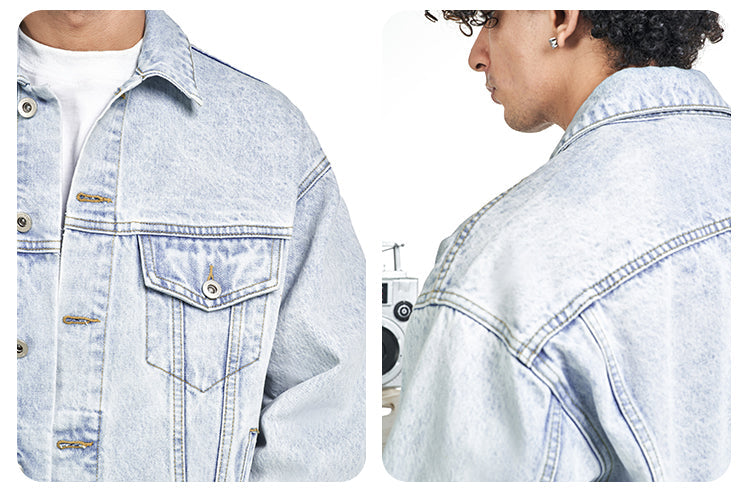 F3F Select Heavily Washed Light Blue Denim Jacket
