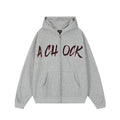 Achock Embroidery Logo Zipper Hoodie
