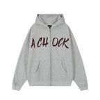 Achock Embroidery Logo Zipper Hoodie