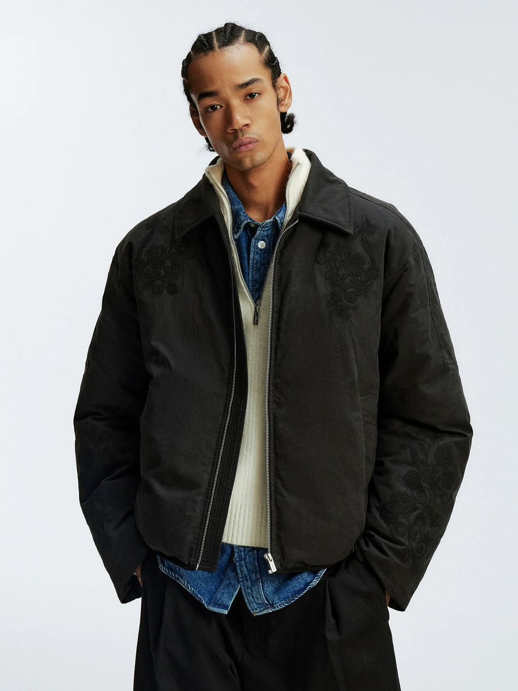 MEDM Floral Embroidered Puffer Jacket