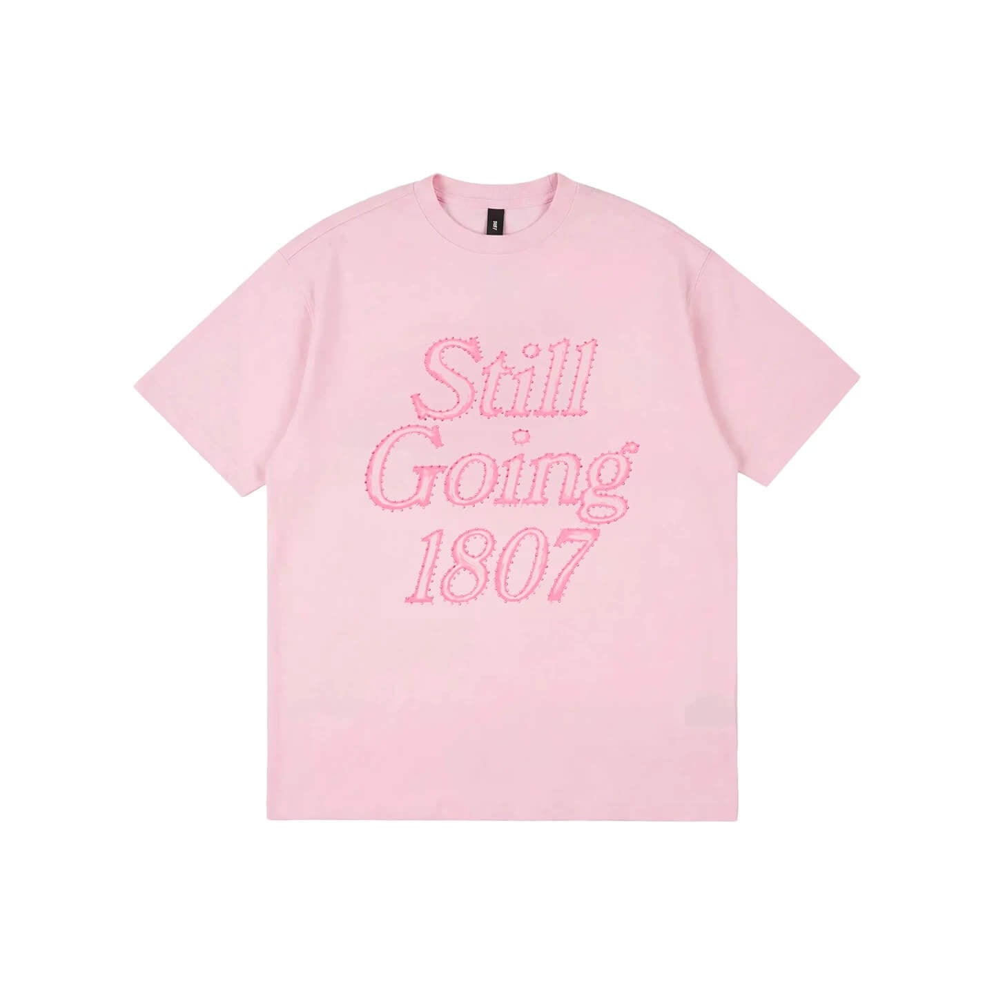 1807 Still Going Print Rhinestone Short Sleeve Tee