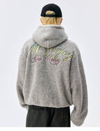 MEDM Gradient Embroidery Sherpa Fleece Hoodie