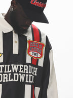 UNTILWERICH Contrast Stitch Long Sleeve Polo Jersey