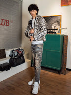 TGFCLUB Leopard Printed Faux Fur Jacket