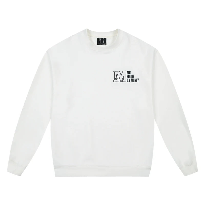 MEDM Logo Label Embroidered Suede Sweatshirt
