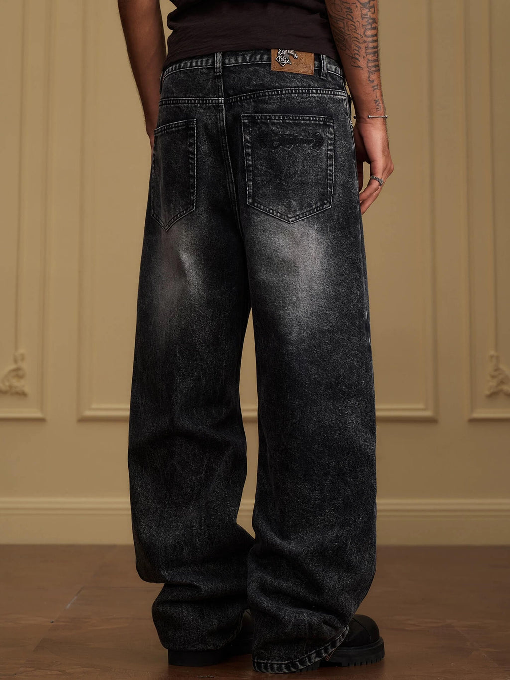 YADcrew Vintage Whiskered Washed Flared Jeans