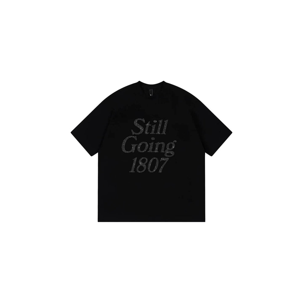 1807 Still Going Glitter Print Short Sleeve Tee
