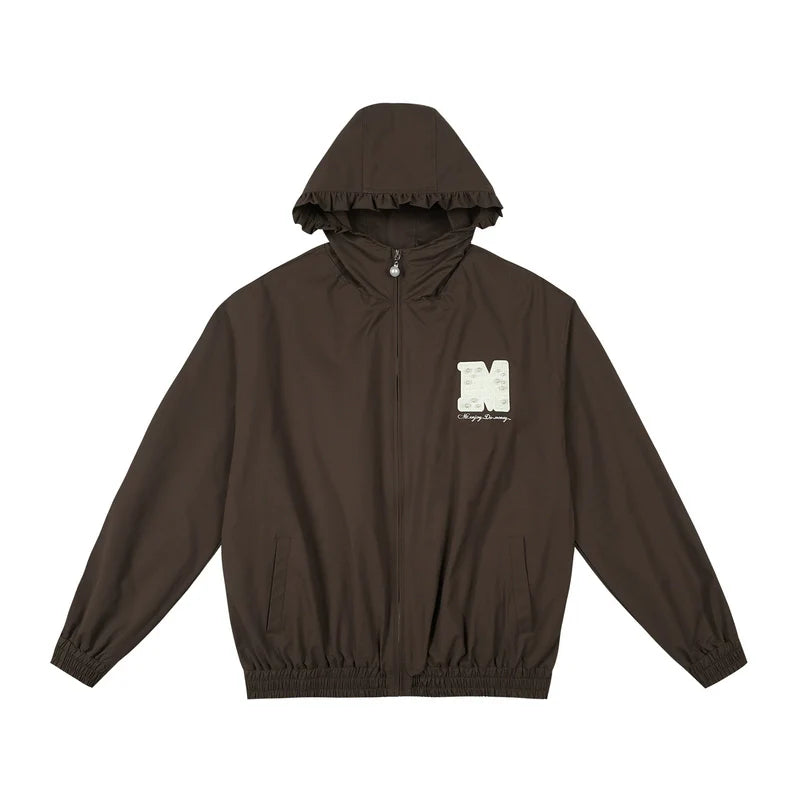 MEDM Pearl Logo Lace Hooded Zip Jacket